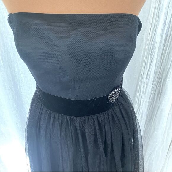 Vintage Vera Wang Black Tulle Silk & Velvet Corset Gown - Picture 3 of 8